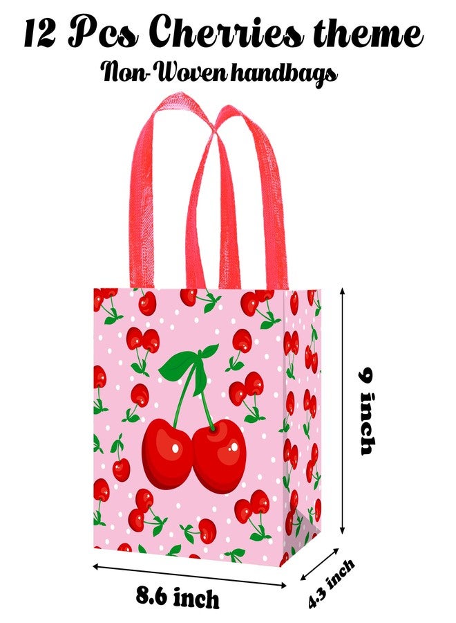 اوموني أكياس هدايا بنكهة الكرز، لوازم حفلات أعياد الميلاد بنكهة الكرز، 12 قطعة من أكياس هدايا الكرز الحلوة، أكياس حلوى غير منسوجة بنكهة الكرز لحفلات أعياد الميلاد ذات طابع الفاكهة، هي الكرزة على القمة، ديكور حفلات توديع العزوبية - Image 2